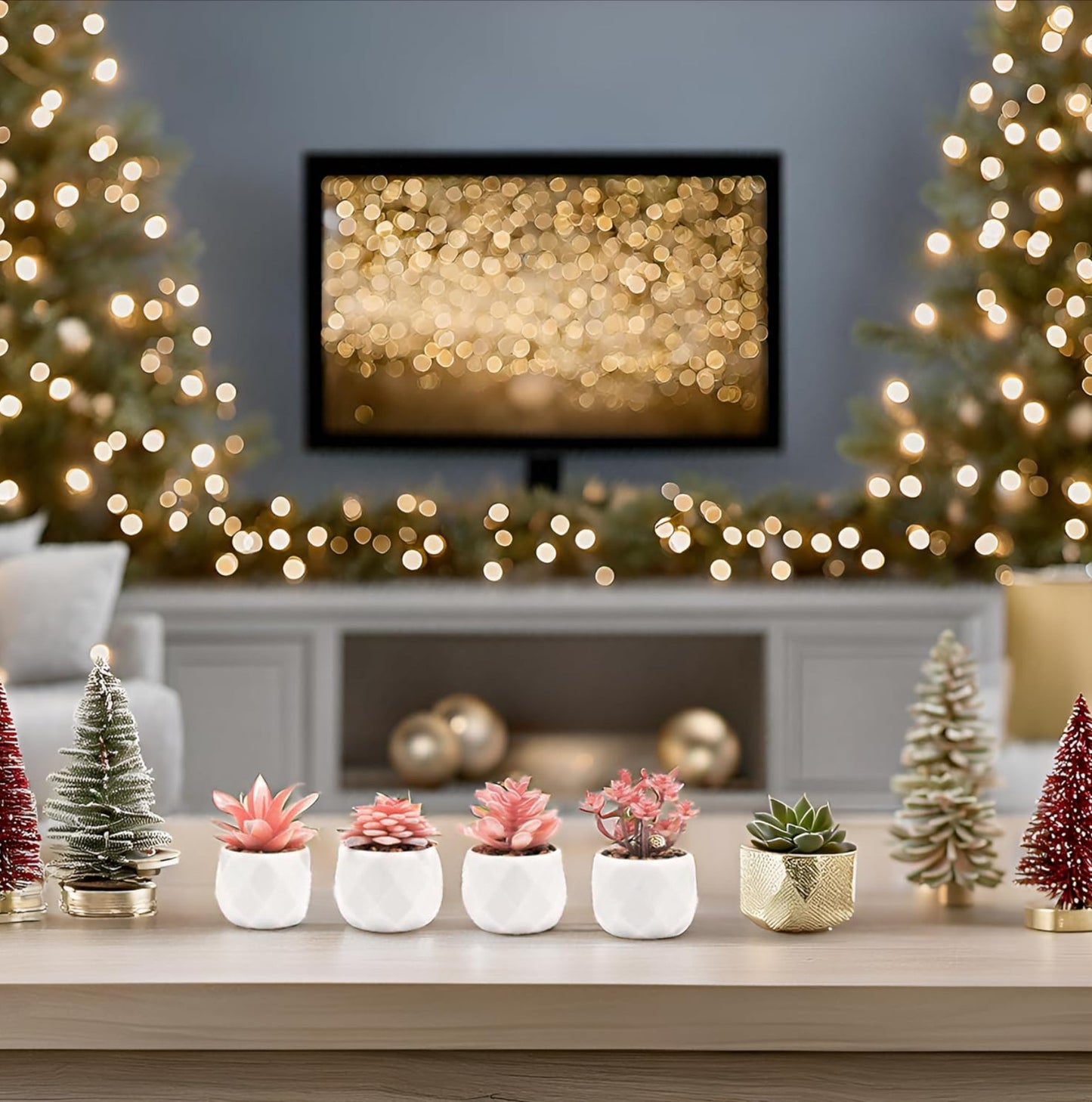 Pink Realistic Succulent Plants